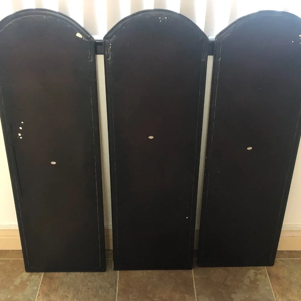 3 ARCHED AGED ANTIQUED 8 PANEL MIRRORS - Picture 2 of 11